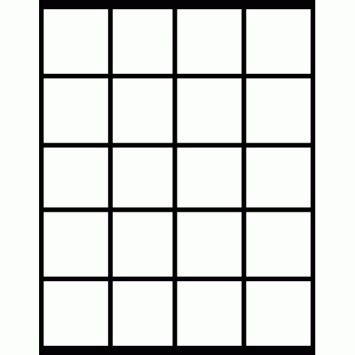 Laser Sheet Label (L-20) 2.125" x 2", 20 per sheet