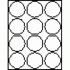 Die Cut Laser Sheet Label (LC-2.5) 2.5" Circle, 12 per sheet