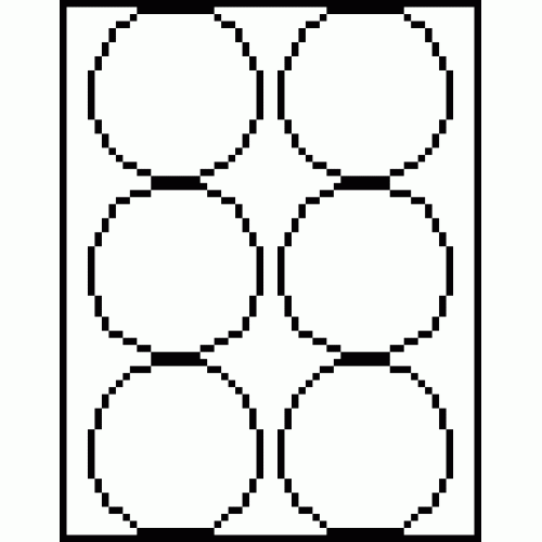 Die Cut Laser Sheet Label (LC-3.5) 3.5" Circle, 6 per sheet